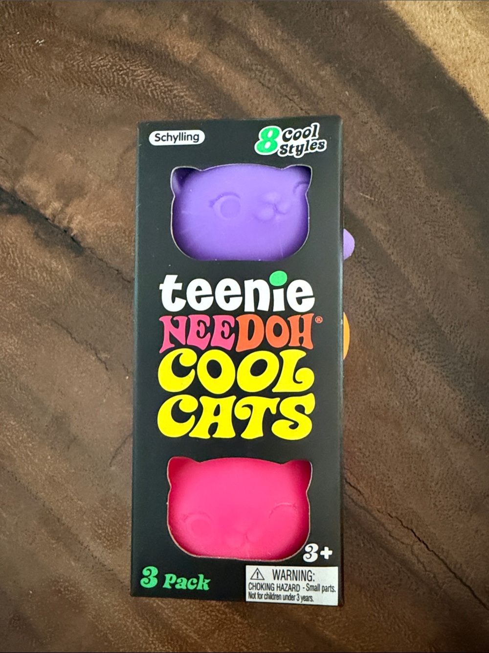 NWT Teenie Needooh Cool Cats 3-Pack - Purple, Orange & Pink